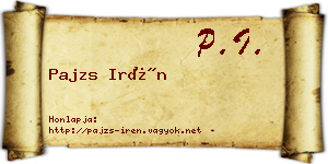 Pajzs Irén névjegykártya